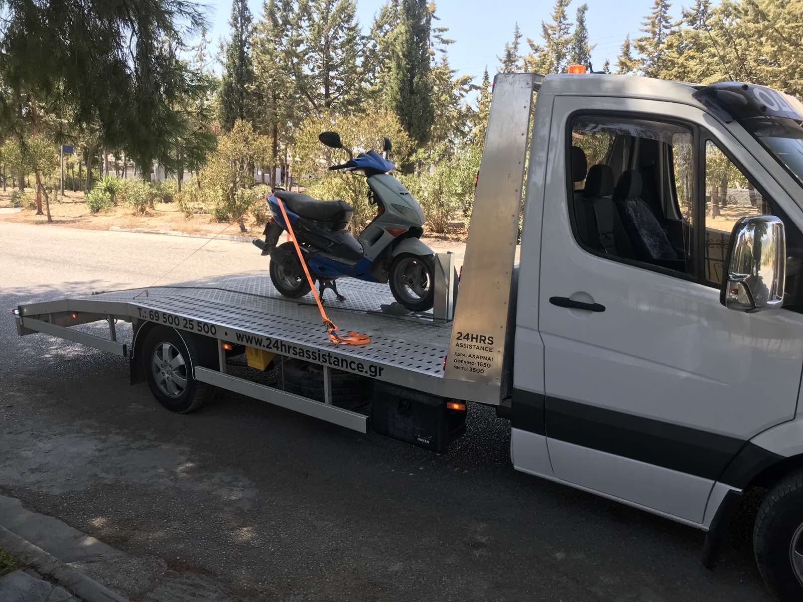 Φόρτωση οχήματος σε γερανό